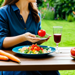 의식적 식사법과 자아 발견 - Mindful Eating at a Tranquil Table**

A person fully clothed, in comfortable attire, mindfully eatin...